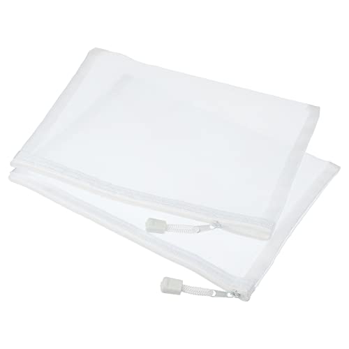 sourcing map pochette zippée A5 blanche x6 nylon
