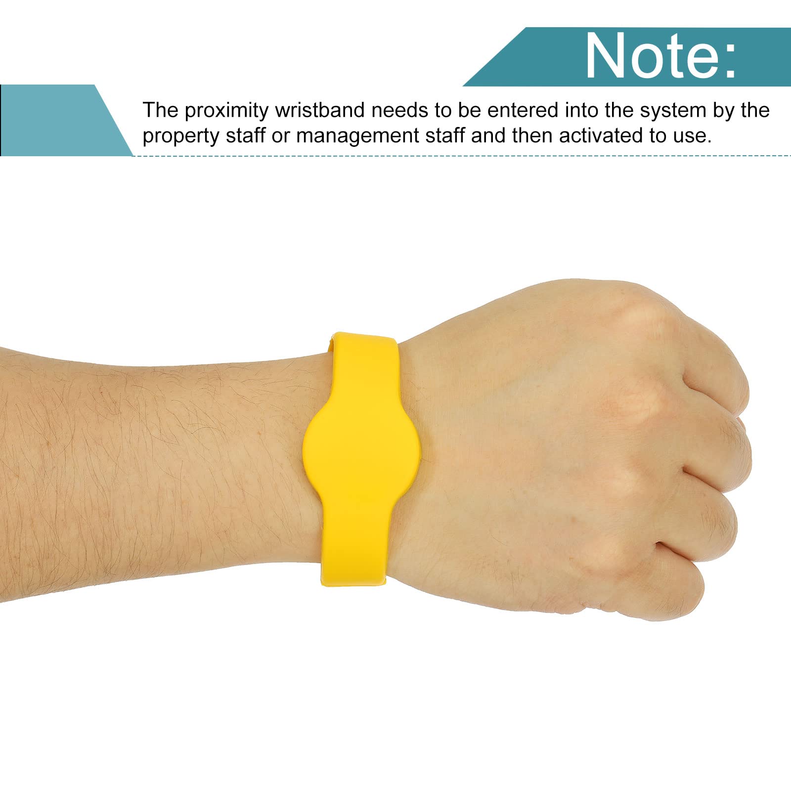 SOURCINGMAP TK4100 bracelet RFID 125kHz jaune lot 5 silicone