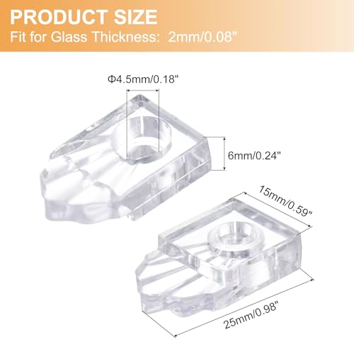 SOURCINGMAP Clips Retenue Verre Plastique 25mm x24 + Vis