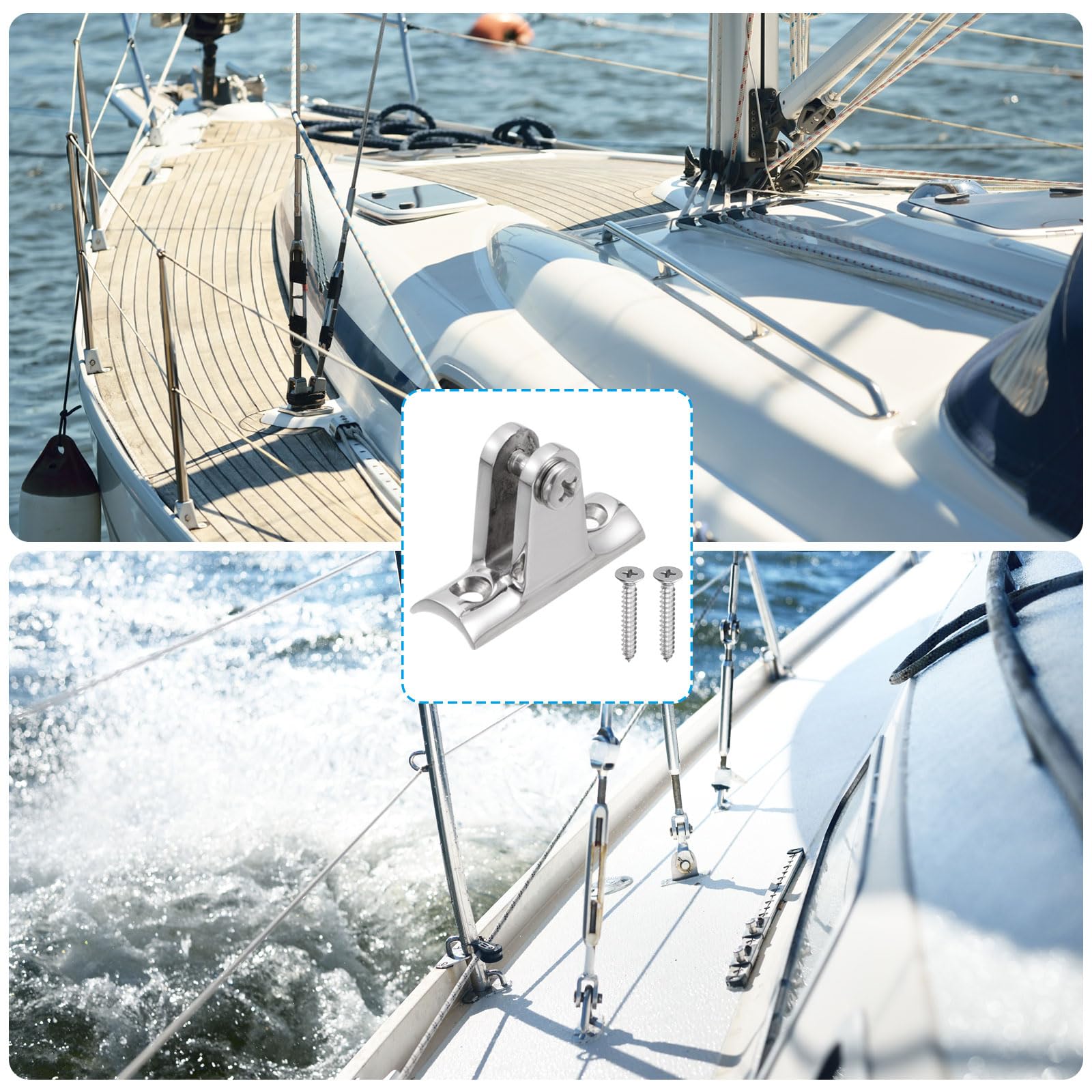 Sourcingmap charnière pont bimini inox lot 2