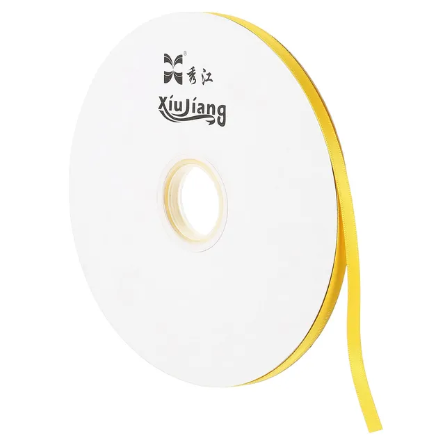 Sourcingmap Ruban Satin Jaune 7mmx91,4m Polyester