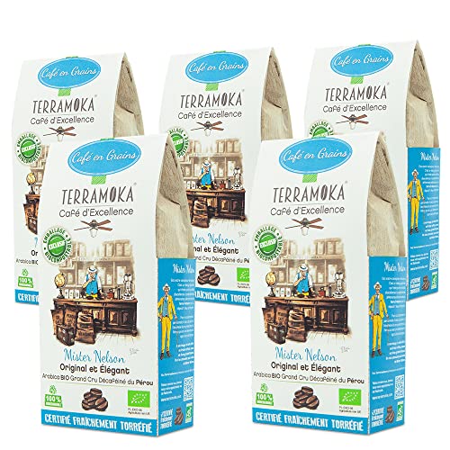 Terramoka Mister Nelson café en grains décaféiné bio 1kg fruité