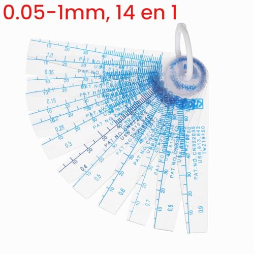 SOURCINGMAP jauge d’épaisseur plastique 13 lames 0,05-1 mm