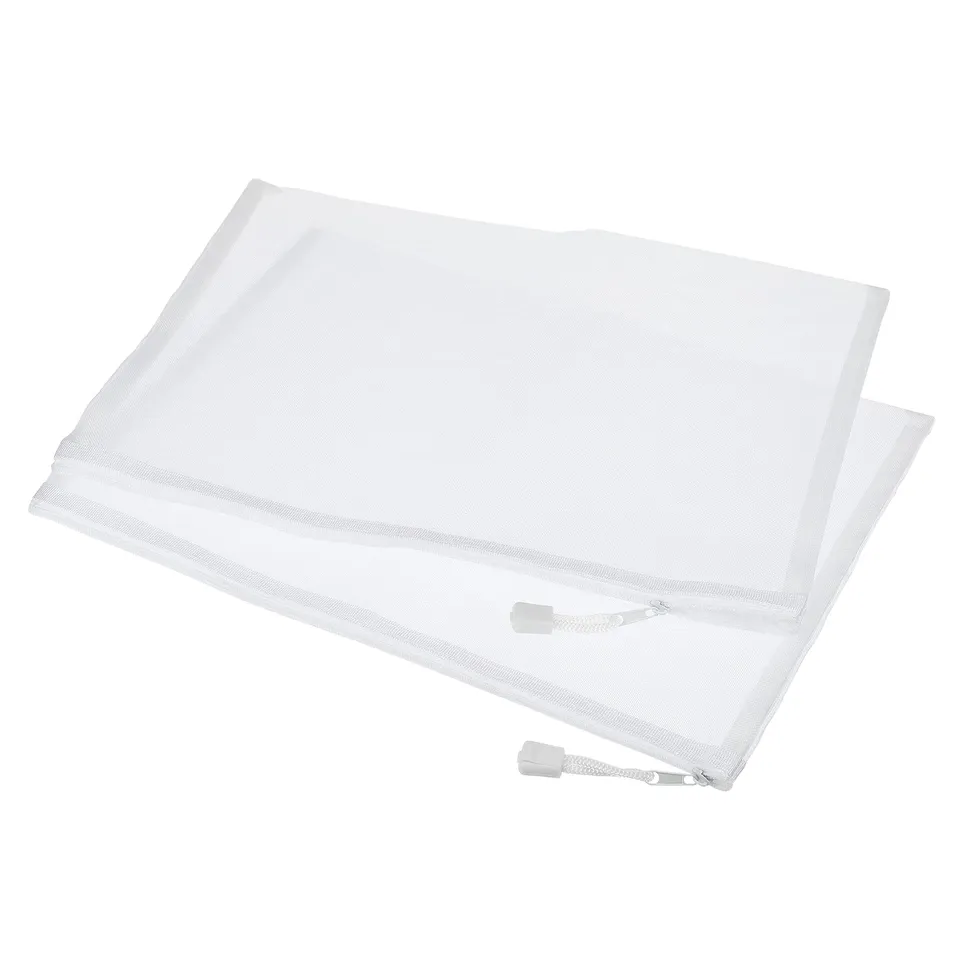 sourcing map A4 pochette zippée maille blanche lot 6 nylon