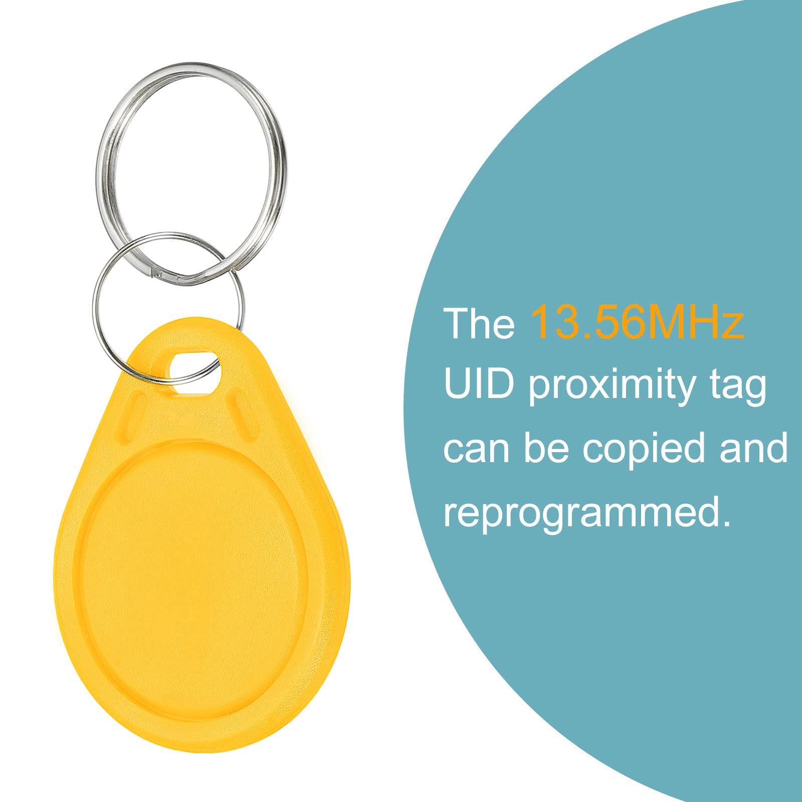 sourcing map UID porte-cles RFID 13,56 MHz jaune x5 copiable