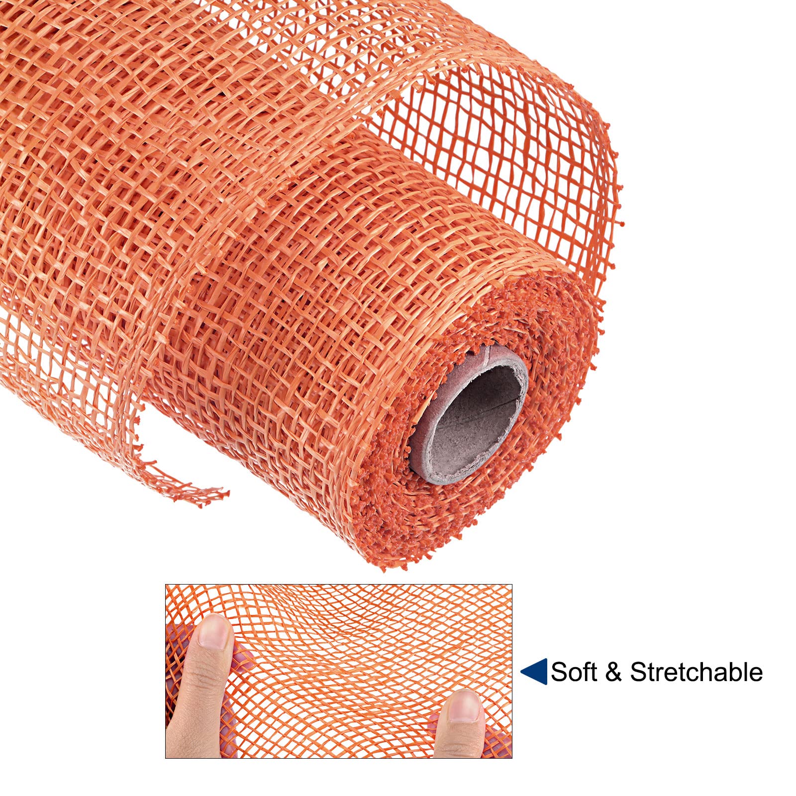 Sourcing Map Ruban maille jute orange 25,4cm 5 yards