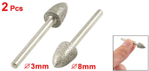 sourcingmap Meule diamant conique 8 mm lot de 2