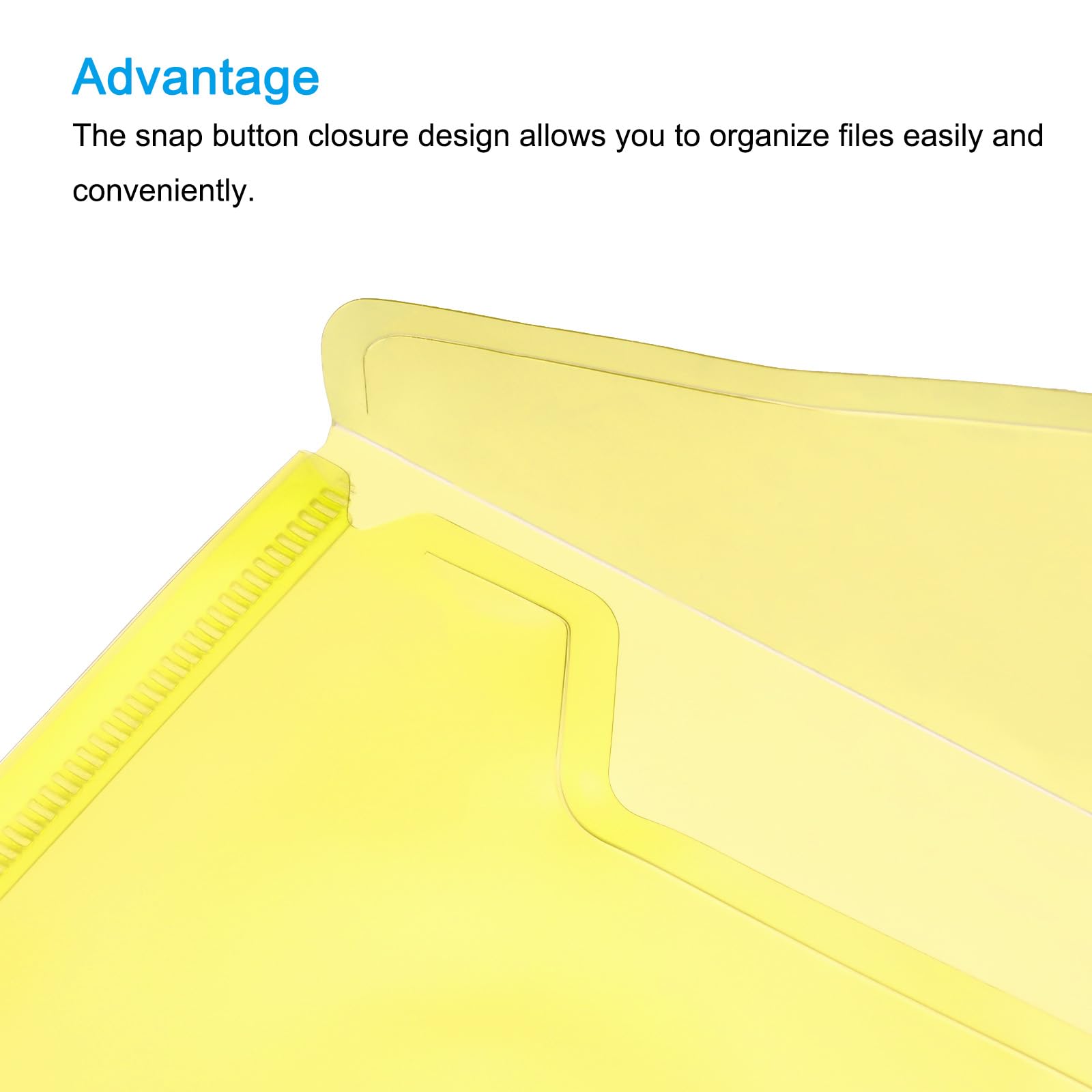 Sourcingmap chemise A4 bouton jaune transparente PP
