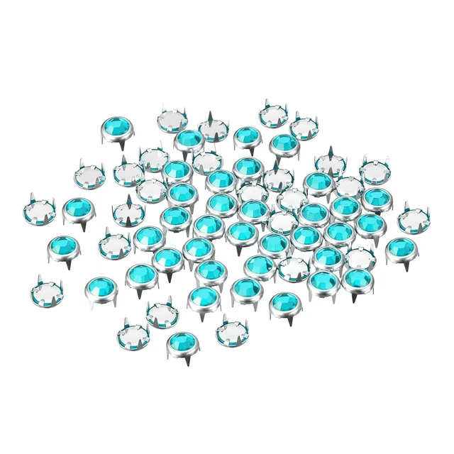 Sourcingmap 100pcs clous strass 6 mm bleu clair verre
