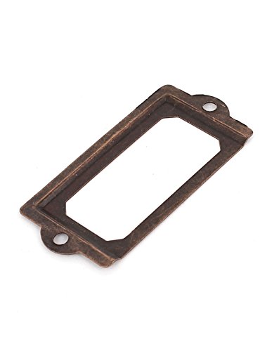 sourcing map Porte-étiquette métal 70 mm bronze lot 8