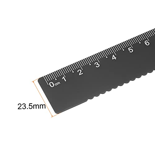 sourcingmap Industrial règle alu 15 cm noire bord ondulé