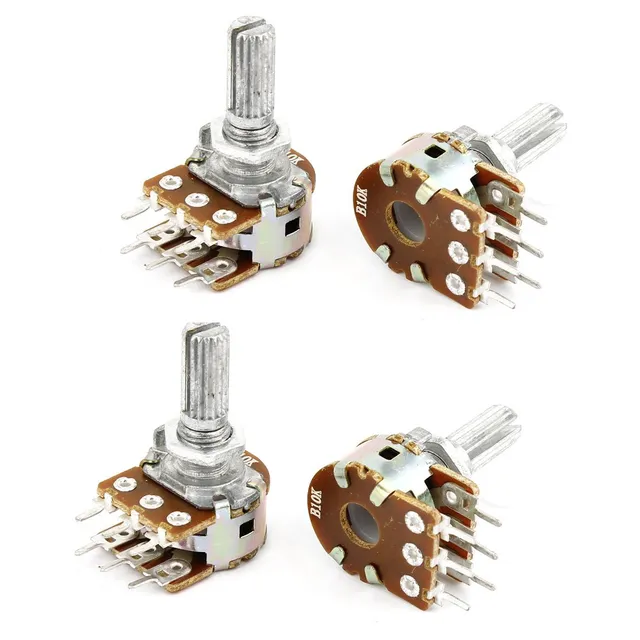 sourcingmap Industrial potentiomètre B10K 10K 6 broches 4pcs