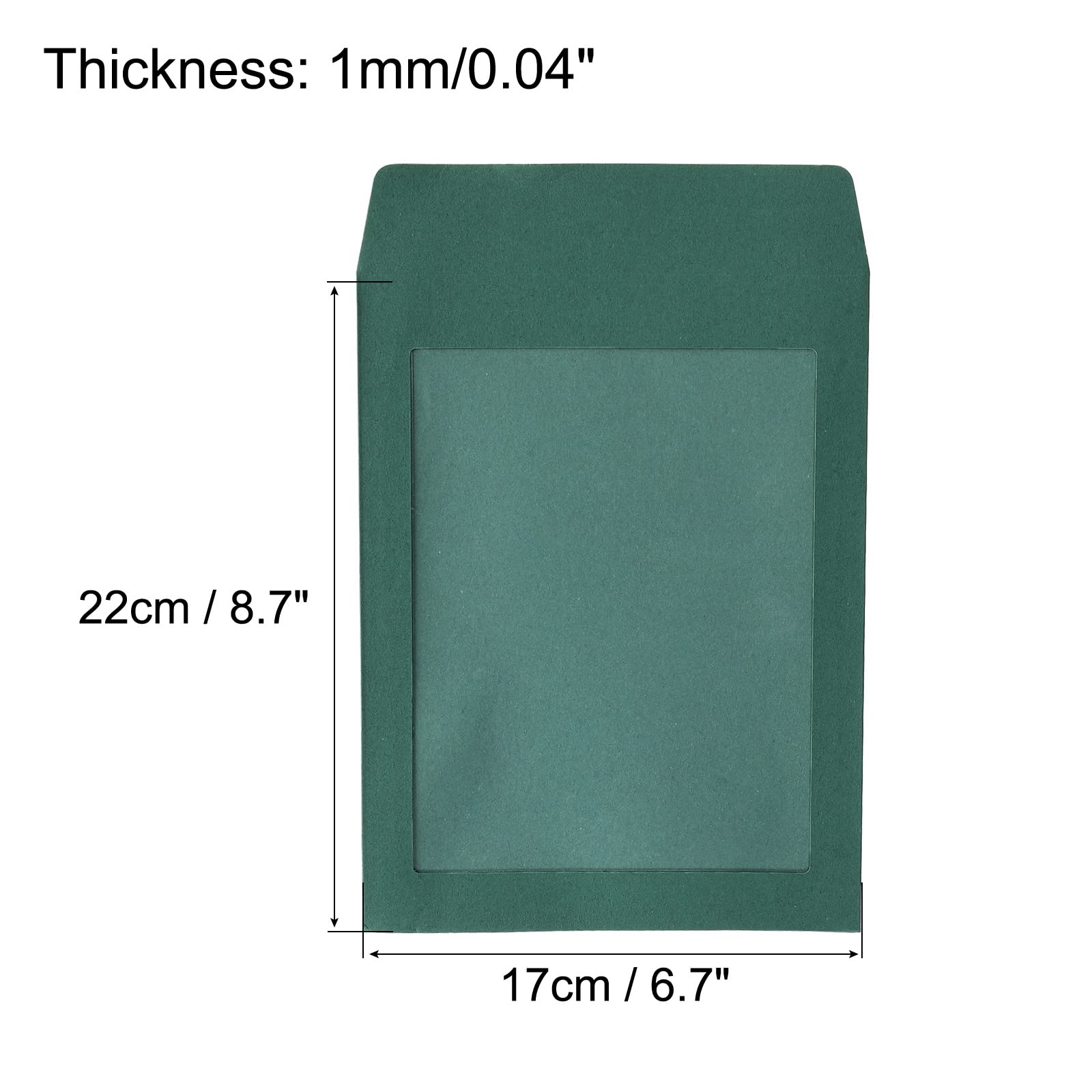 sourcingmap A5 enveloppe à fenêtre verte lot 10 fenêtre simple face