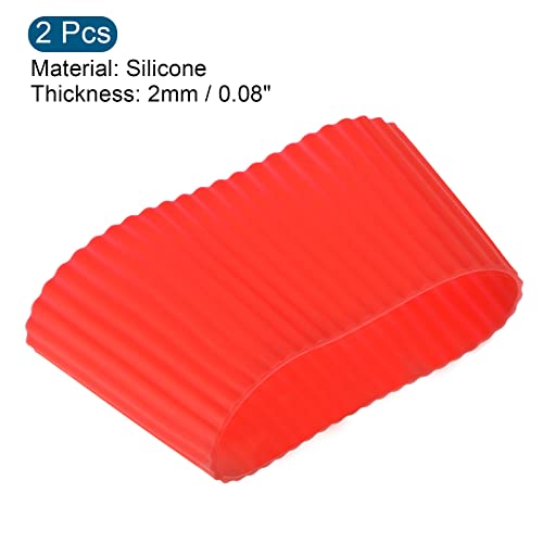 sourcingmap Manchon Tasse Silicone Rouge Lot 2 Antidérapant