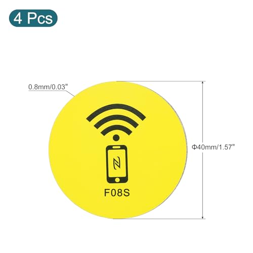 sourcing map M1 etiquette NFC 13,56 MHz jaune x4 adhesive