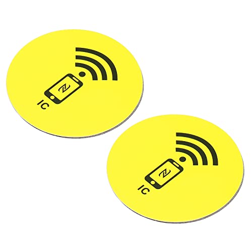 sourcing map NFC étiquette autocollant M1 13,56 MHz jaune x2