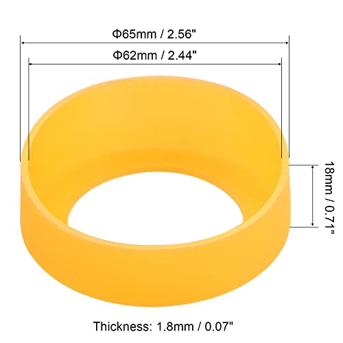 Sourcing Map Home Protège-bouteille Silicone 62mm Orange Lot 2