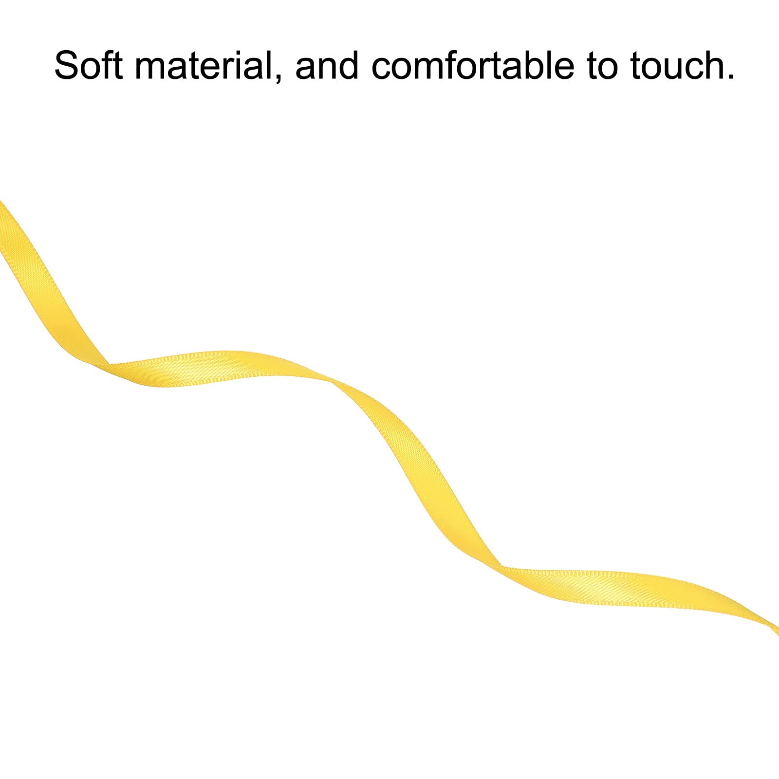 Sourcingmap Ruban Satin Jaune 7mmx91,4m Polyester