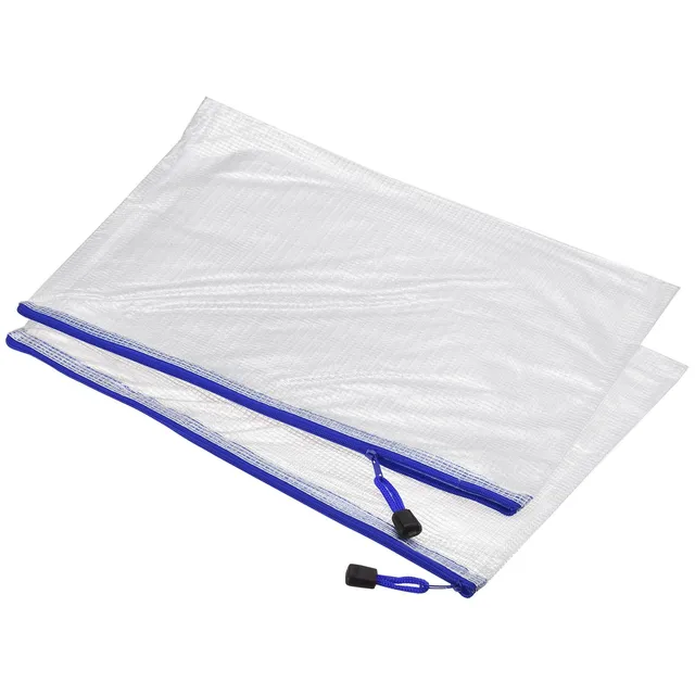 sourcing map A4 pochette zip bleu marine lot de 12