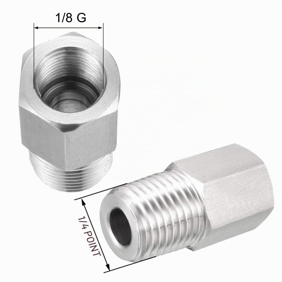 Sourcingmap Adaptateur 1/4 NPT Mâle 1/8 G Femelle Inox
