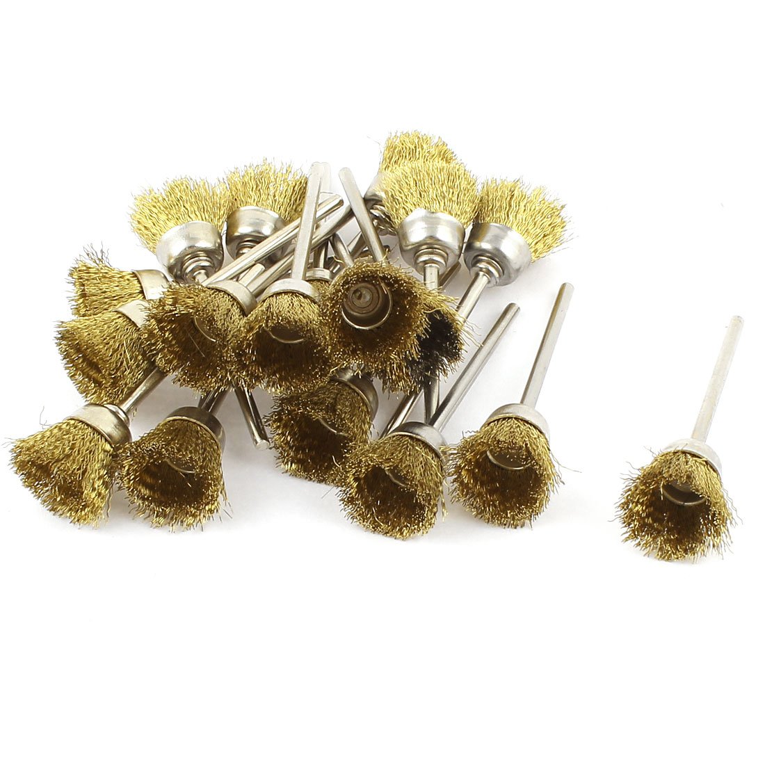 Sourcingmap Brosse coupelle laiton 15mm tige 2,3mm lot 18