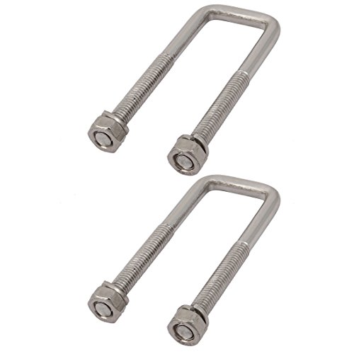 SOURCINGMAP Home boulon U carré M6 inox 20mm 2pcs