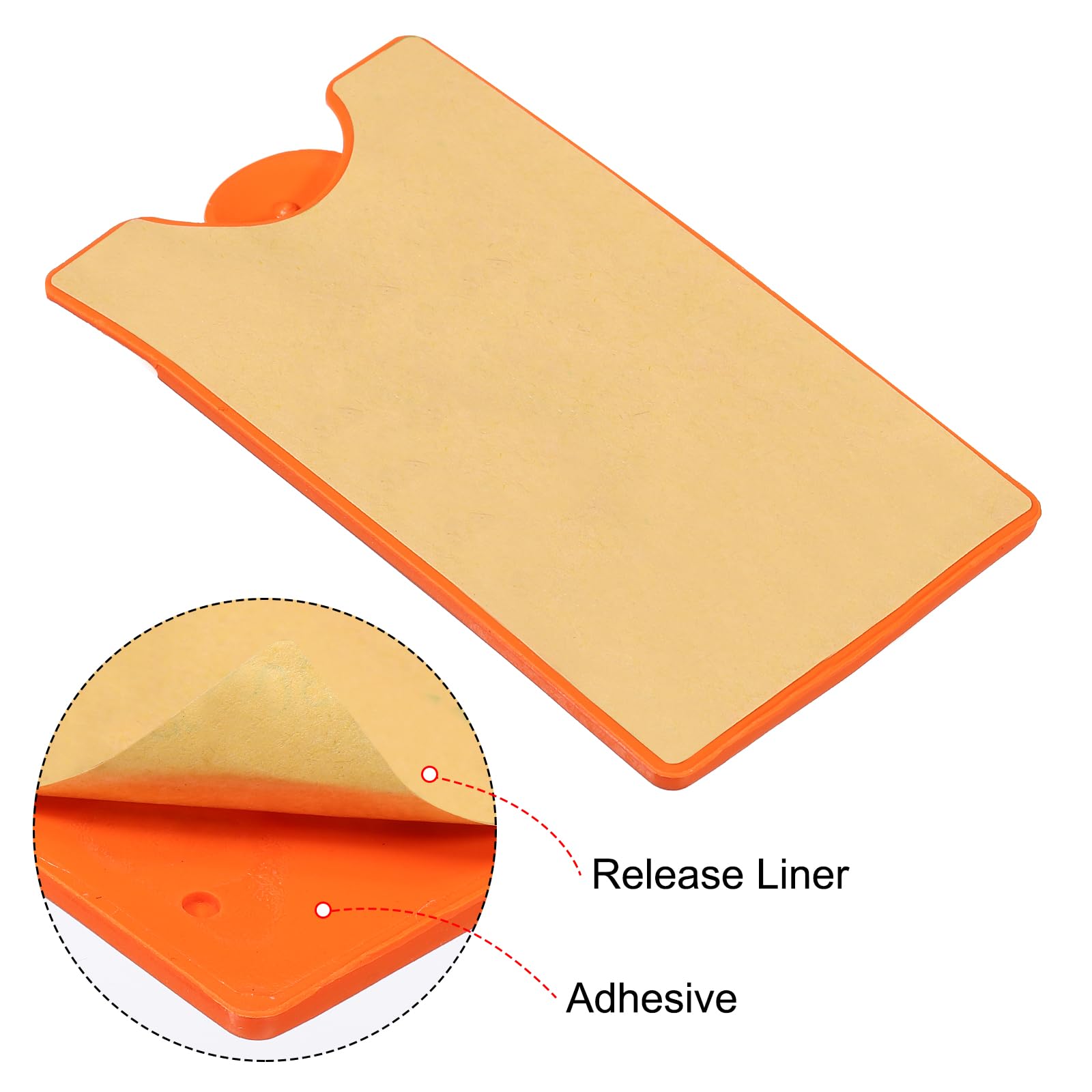 sourcing map Porte-carte téléphone silicone orange lot 3 adhésif