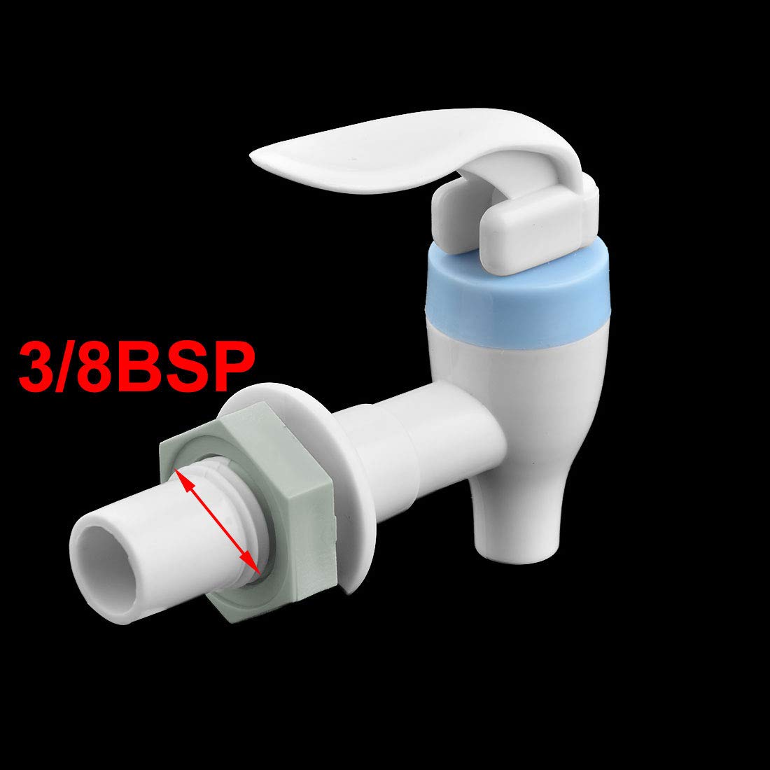 SOURCINGMAP Industrial robinet distributeur eau plastique blanc bleu 2pcs