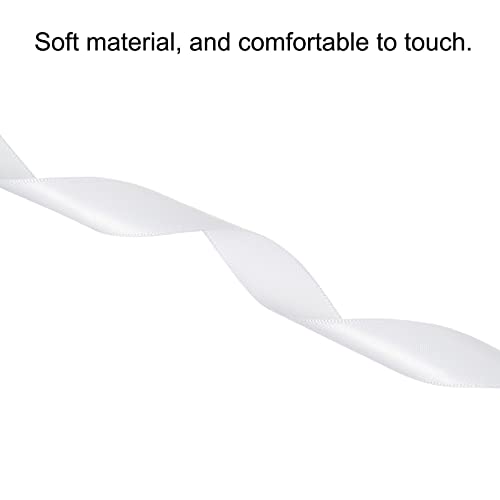 sourcing map Home & Garden ruban satin blanc 20mmx91,4m polyester