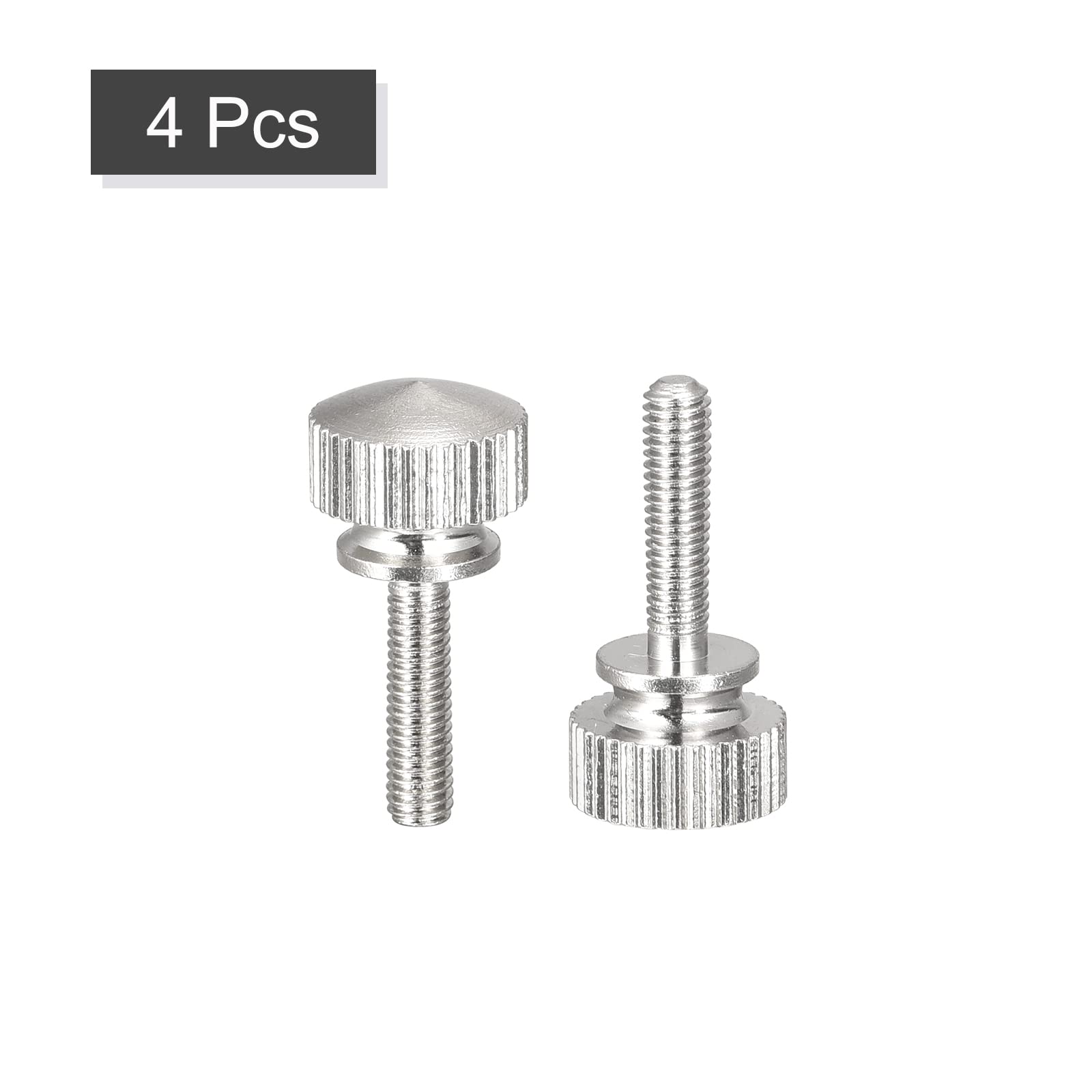 sourcingmap Vis moletée laiton M3x12 mm tête ronde lot de 4