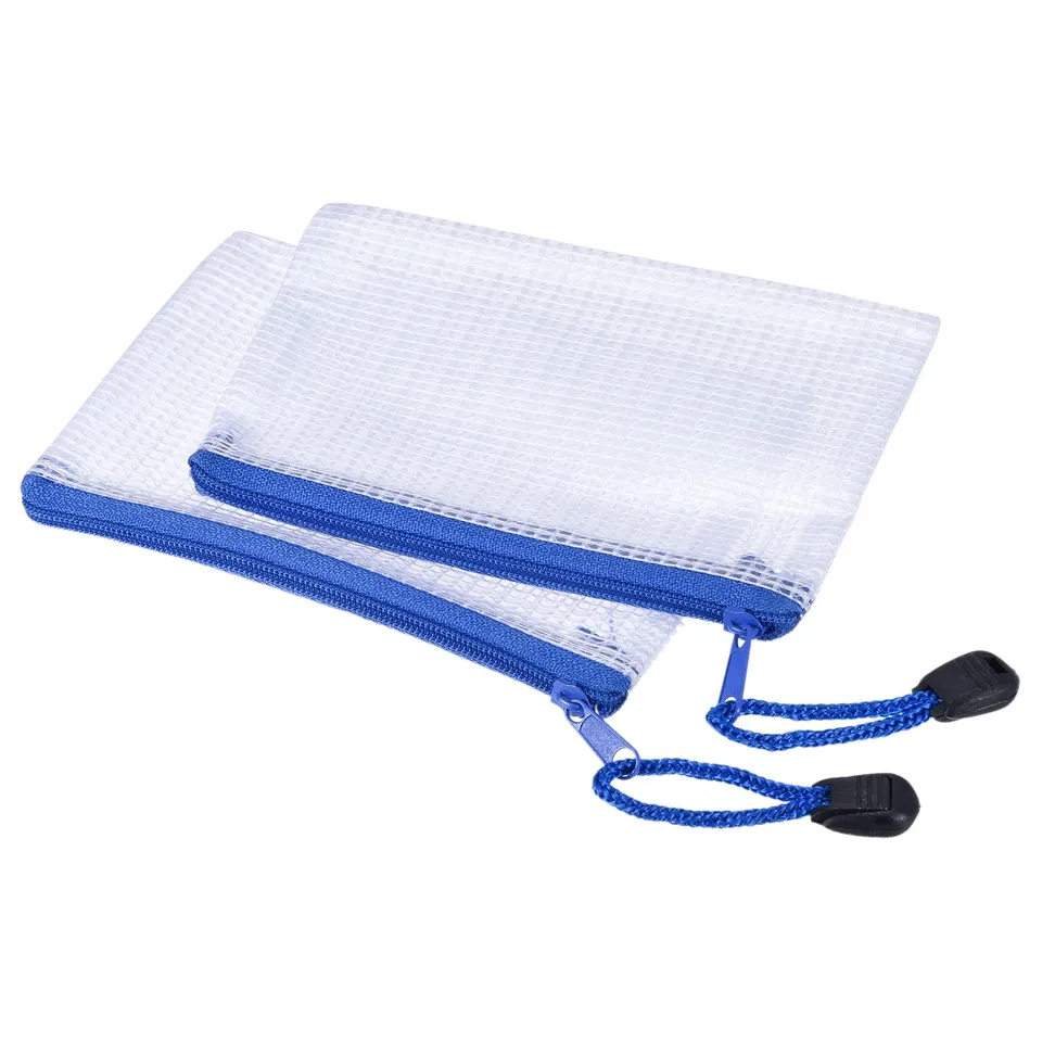 sourcing map Pochette A6 zippée blanche lot de 6 PVC
