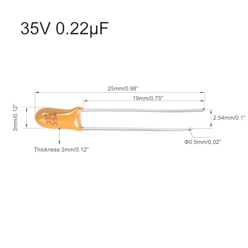 Sourcingmap condensateur tantale 0,22µF 35V lot de 20