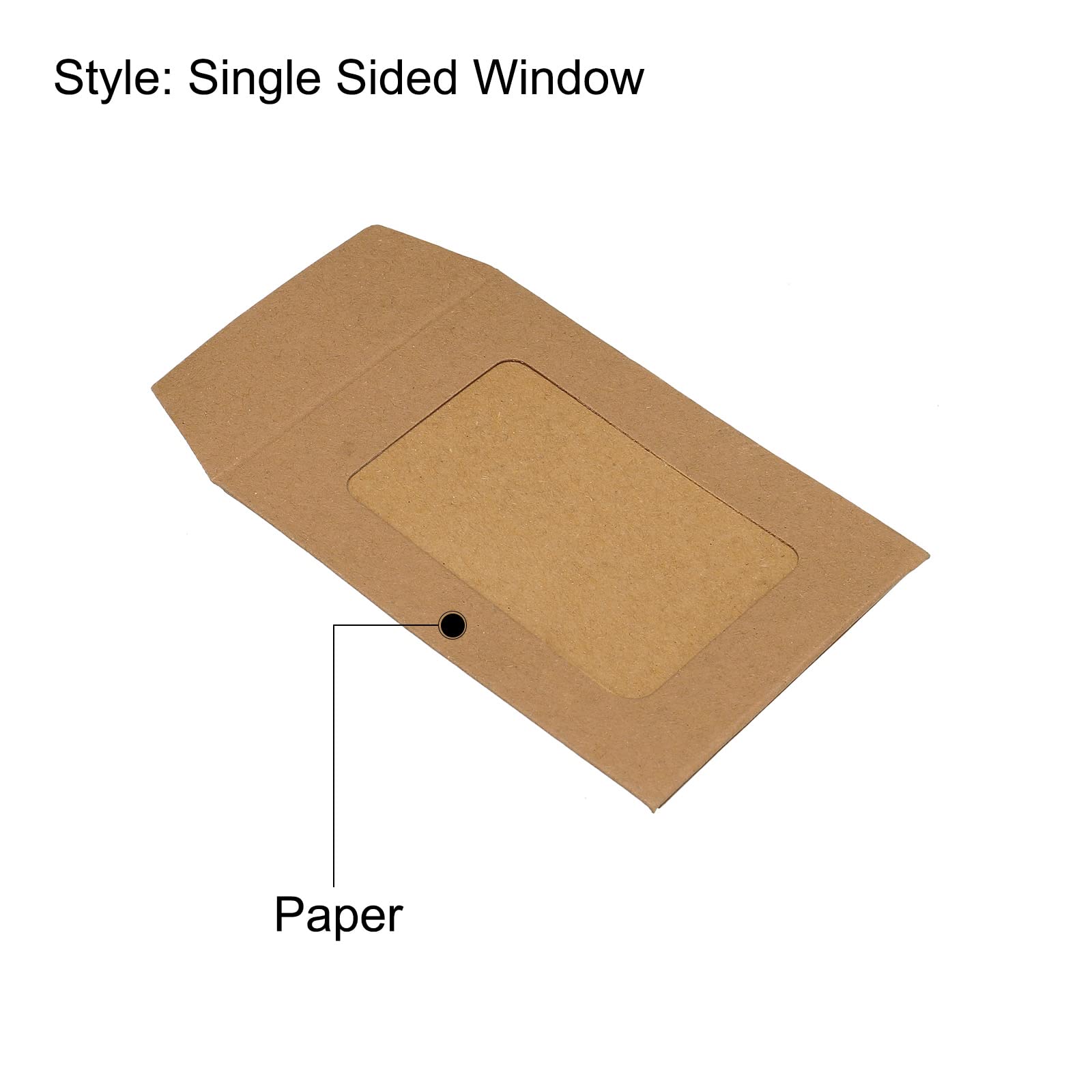 sourcing map enveloppe à fenêtre marron 8x6 cm lot de 10