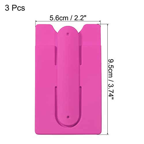 sourcing map Porte-carte adhésif téléphone silicone flexible x3