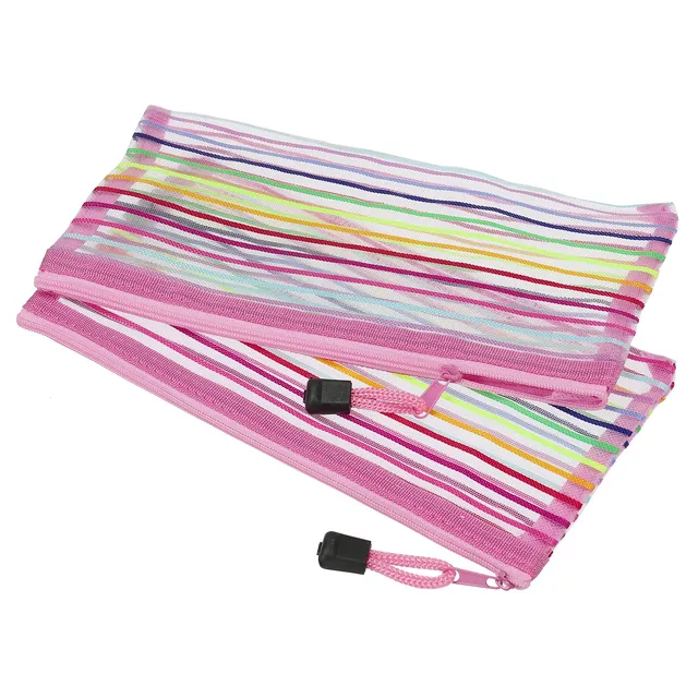 sourcing map B6 pochette maille zippée rose lot de 6 nylon