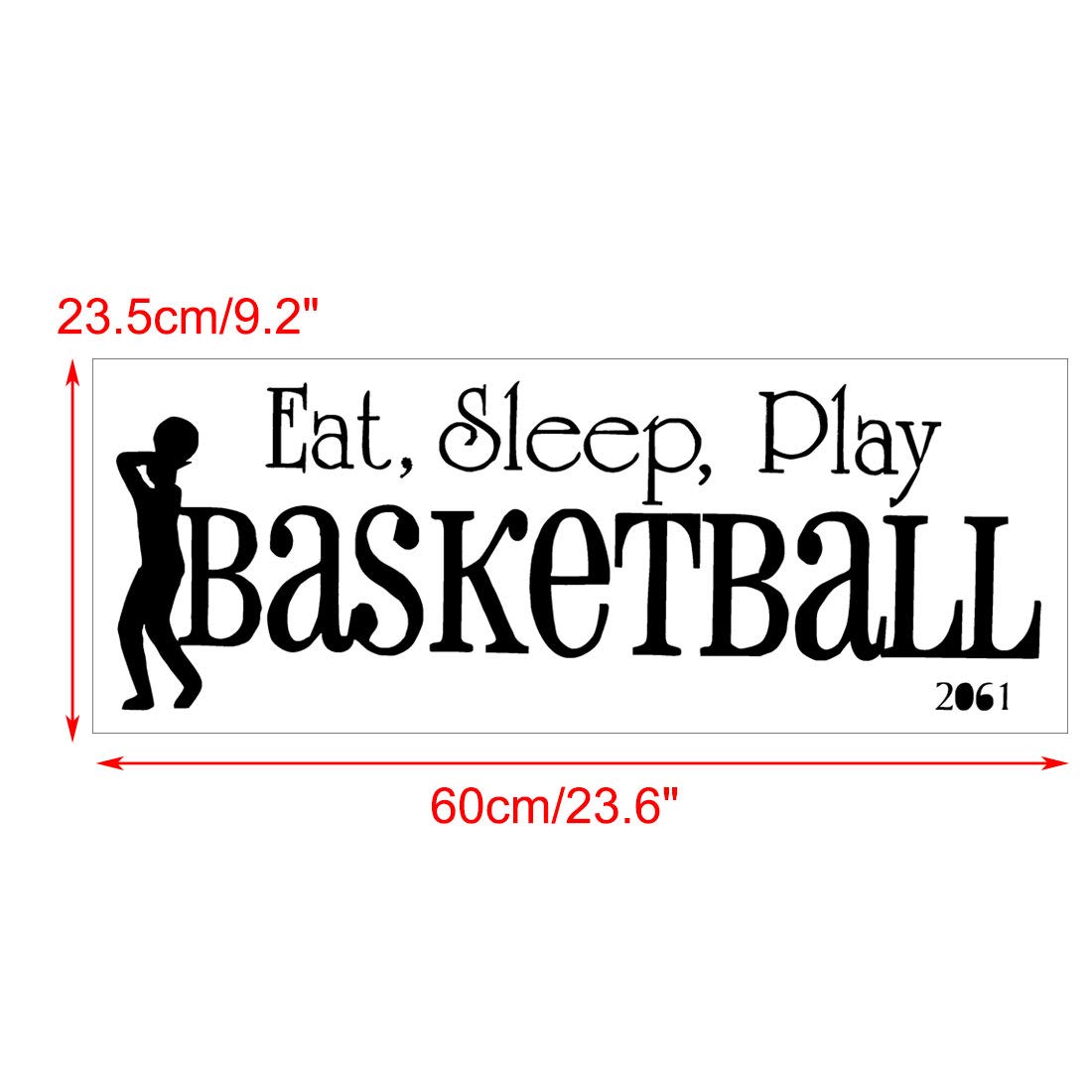 Sourcing Map Manger Dormir Jouer sticker mural basket 60cm