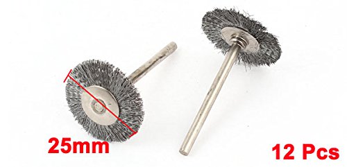 sourcingmap Industriel brosse roue inox 25mm 1/8 12 pièces