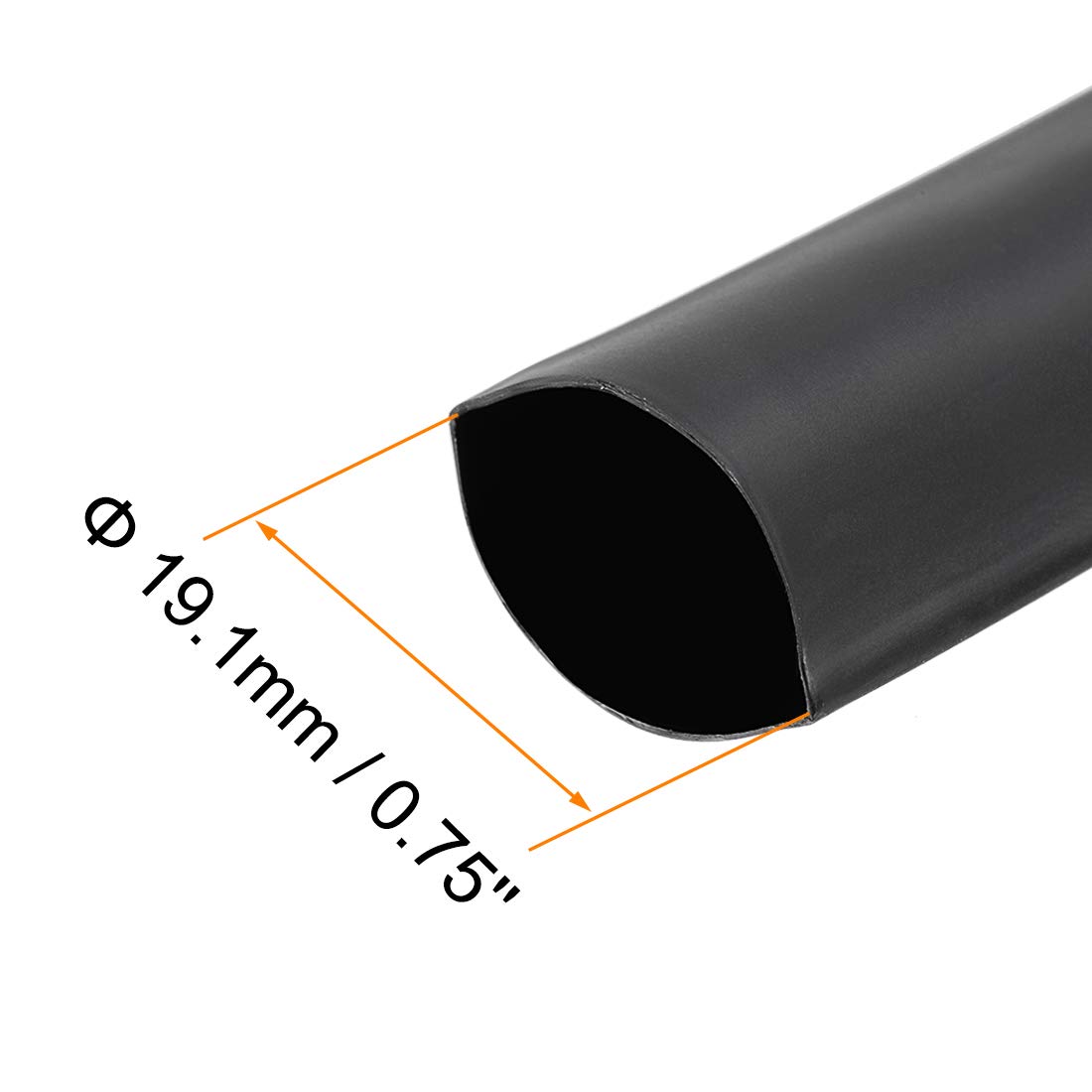 Sourcingmap Electronics gaine thermorétractable 3/4 noire 3 m