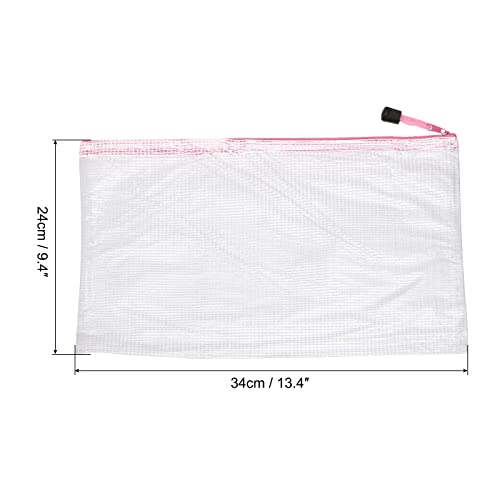 sourcing map pochette zip A4 rose lot 12 PVC