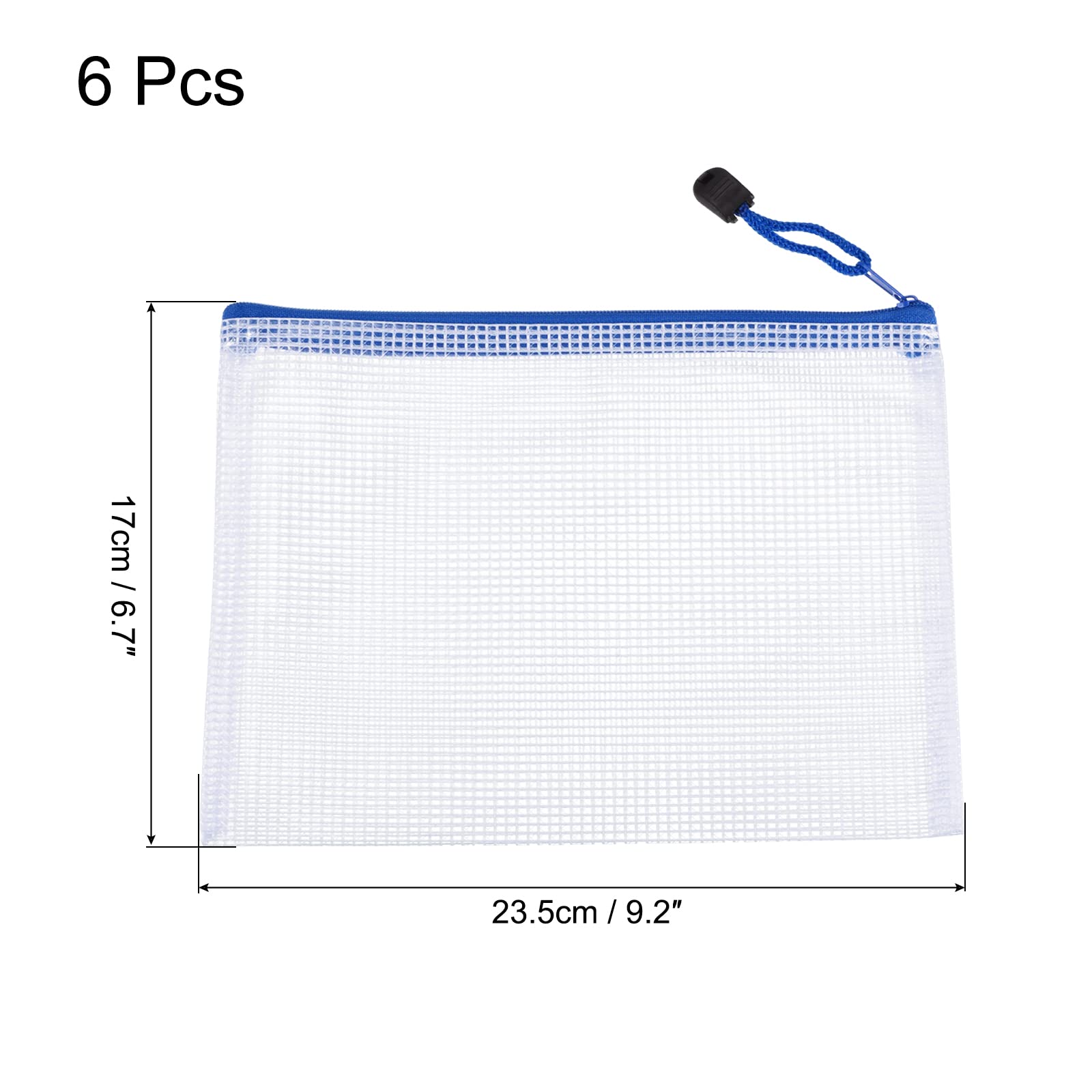 sourcing map Pochette zip A5 blanche x6 PVC imperméable