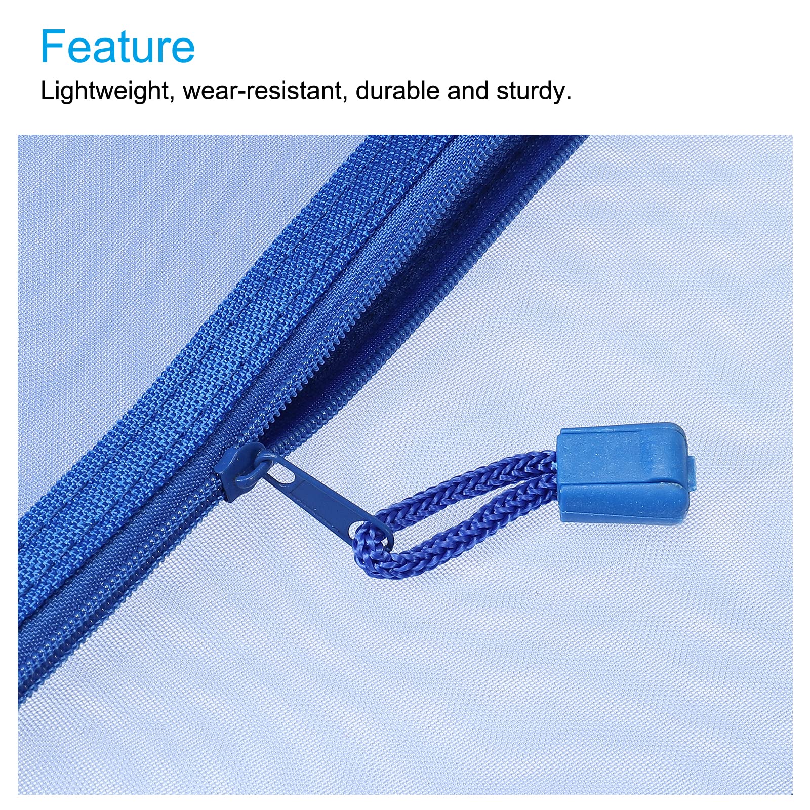 sourcing map pochette zippée A5 bleue x6 nylon