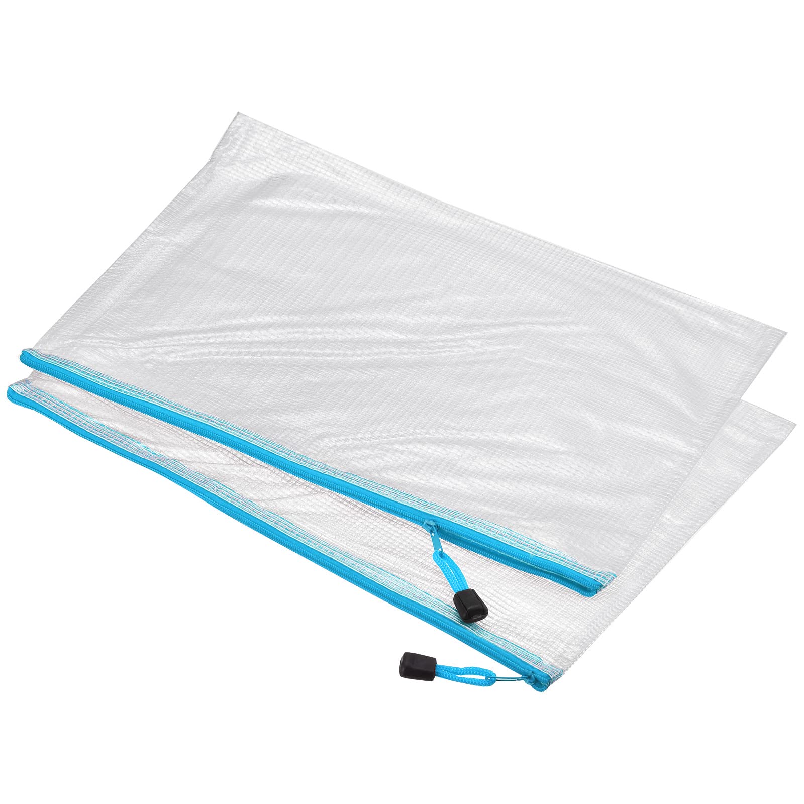 sourcing map A4 pochette zip bleu ciel lot de 12
