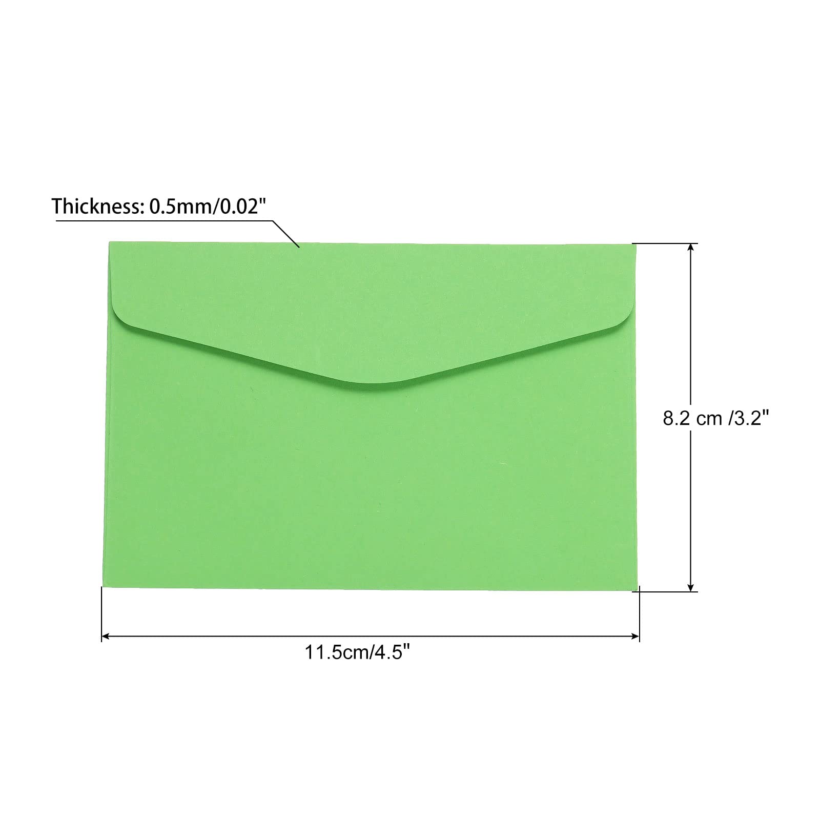 Sourcing Map 100 Mini Enveloppes papier vert 8,2x11,5cm