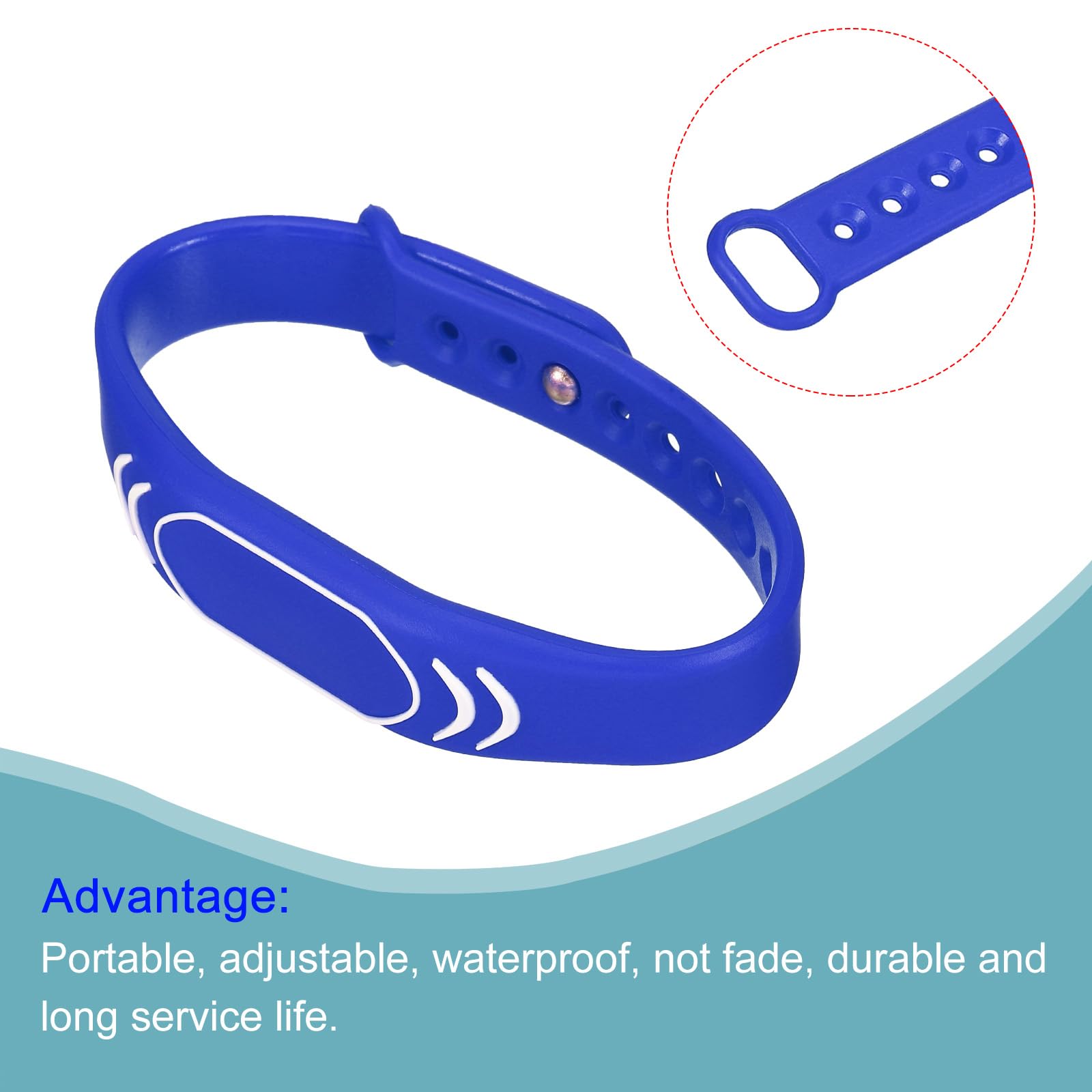 sourcing map TK4100 bracelet RFID bleu 2 pièces 125KHz