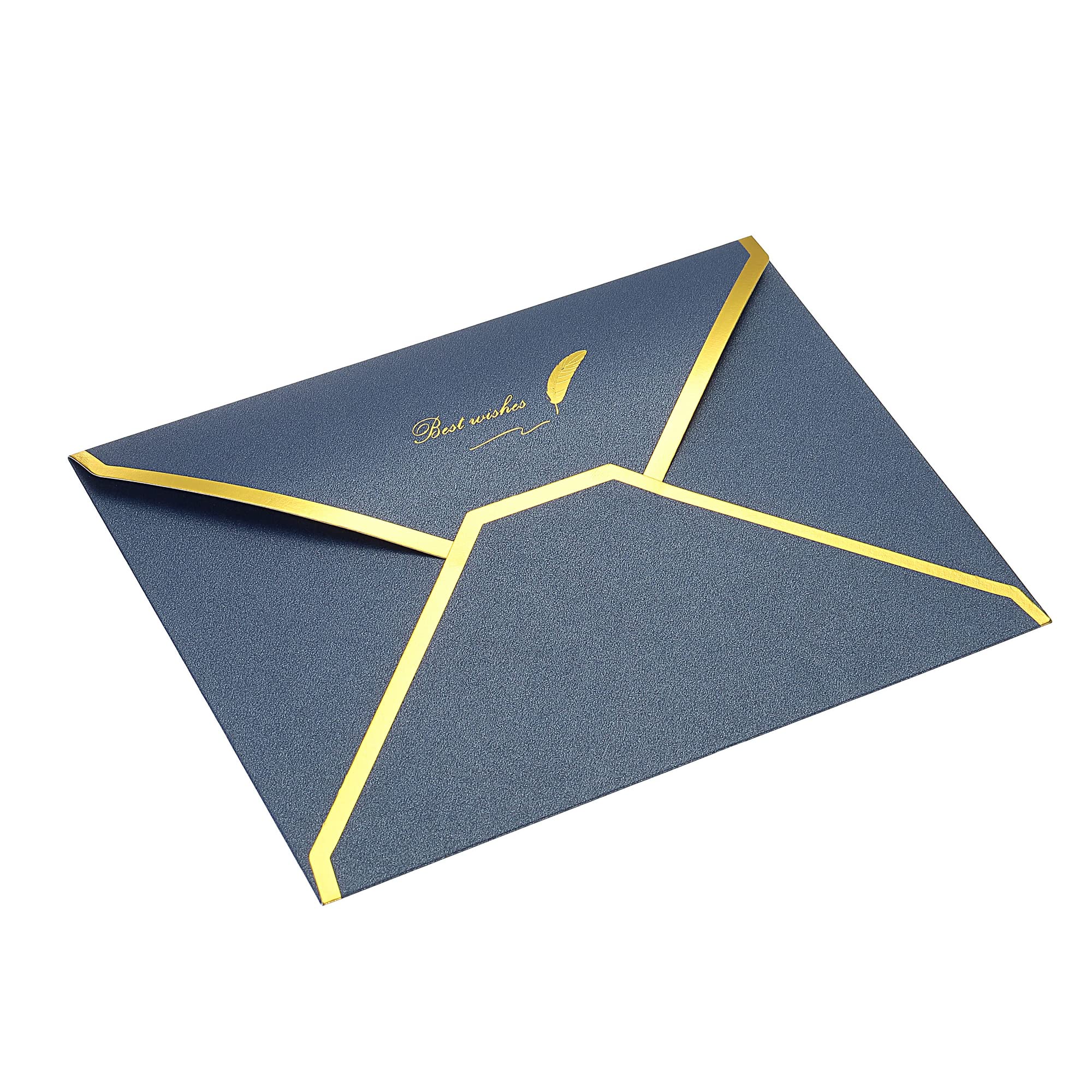 sourcing map enveloppe bleue B6 13x18cm lot 20 bord doré