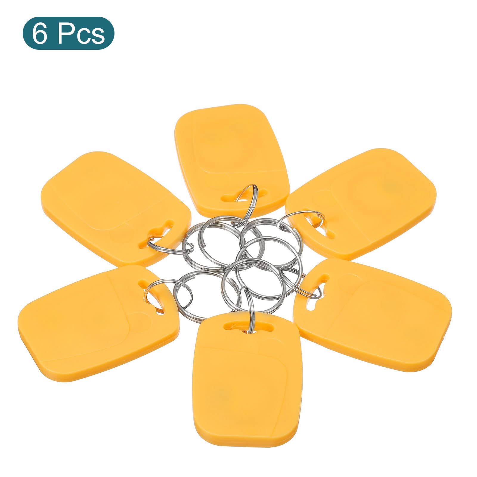 Sourcing Map double fréquence porte-clés RFID jaune lot 6