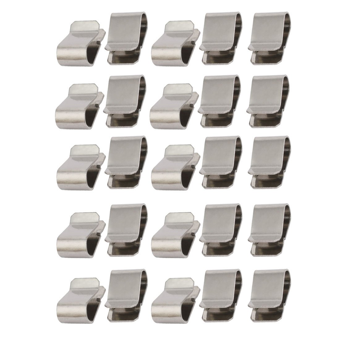 Sourcing Map clip U ressort inox 21,4mm 25 pcs argent
