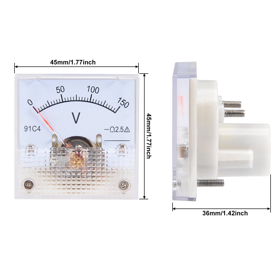 Sourcing Map 91C4 Voltmètre Analogique Panneau DC 0-150V