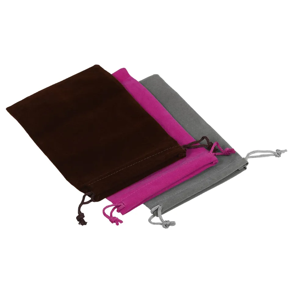 sourcing map Pochon flanelle 18x12 cm x3 3 couleurs bijoux
