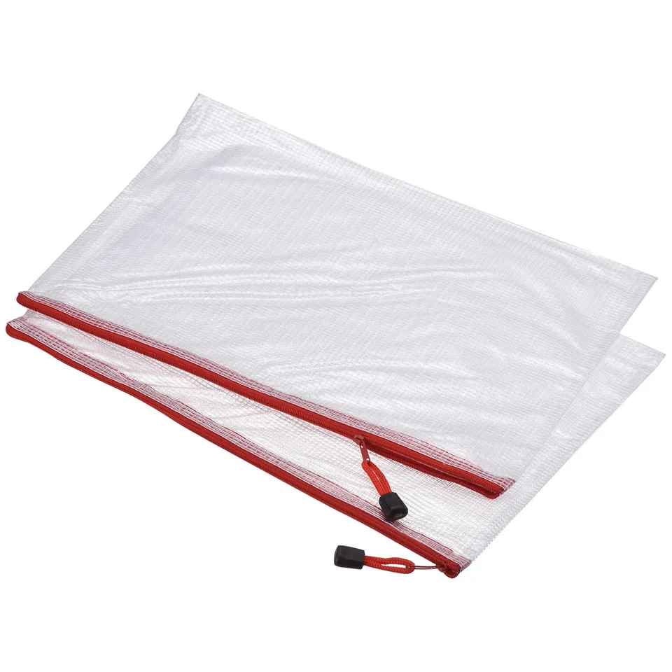 sourcing map pochette zip A4 rouge lot 12 PVC